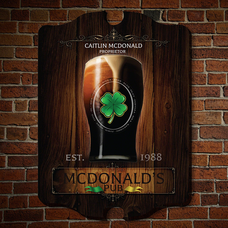 Home Wet Bar Failte Irish Pub Personalized Wooden Sign Wall Decor Reviews Wayfair