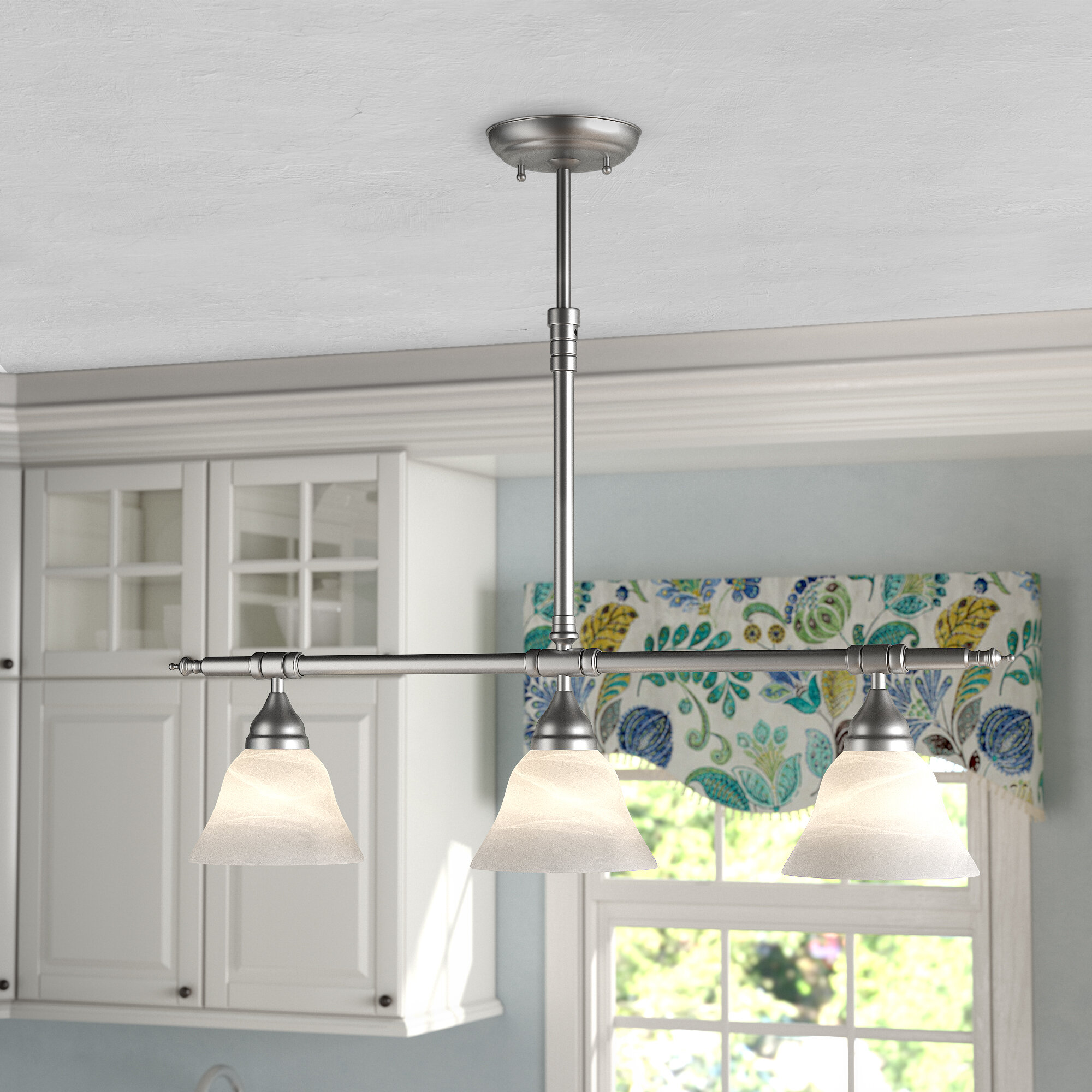 andover mills gurney 3-light kitchen island pendant & reviews | wayfair