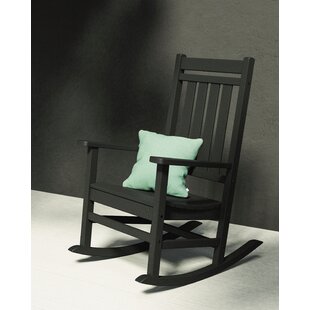 weatherproof black rocking chairs