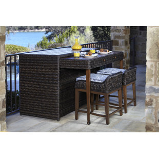 Go to store & view more images Rio 3 Piece Bar Height Dining Set with Sunbrella Cushions by Brayden Studio
