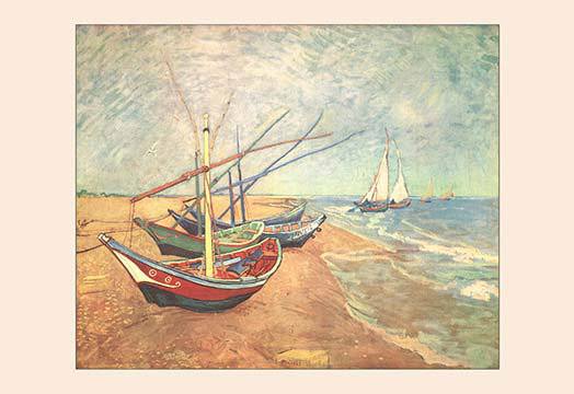 Buyenlarge Boats At Saintes Maries By Vincent Van Gogh Painting