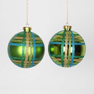 Shiny Matte Glitler Ball Ornament Set (Set of 4)