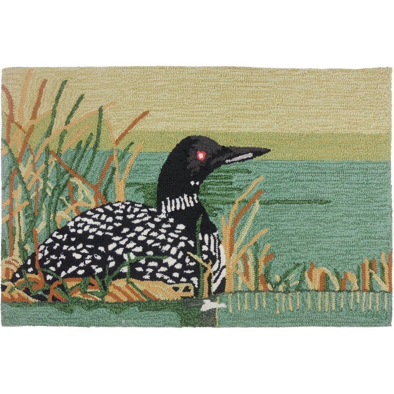 Loon lake bird cube ottoman from my art