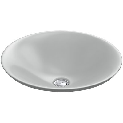 Carillon Ceramic Circular Vessel Bathroom Sink Kohler Finish Ice Grey