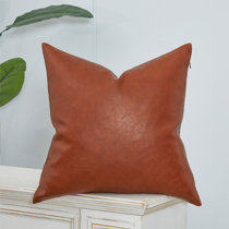 round leather throw pillows