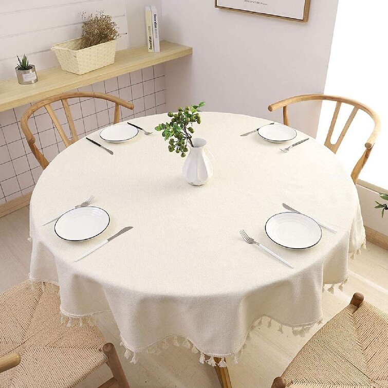 Yellow Pineapple Printed Cotton Linen Tassel Table Cloth Cover Home Party Decor