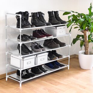 Shoe Rack Organiser Space Saver Holds 21 Pairs 94cm Height by 52cm Width White 