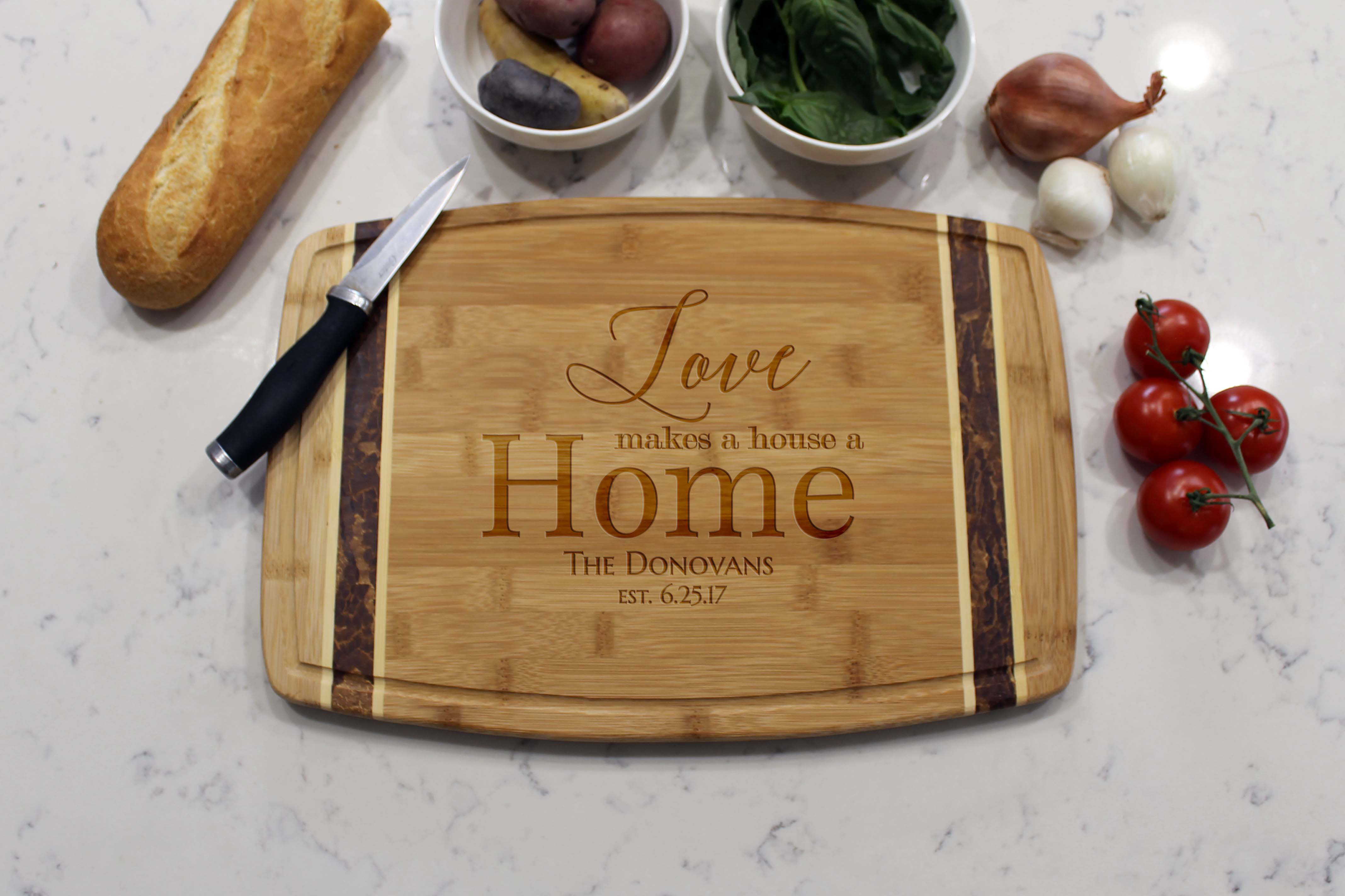 Etchey Marble Bamboo Cutting Board Wayfair