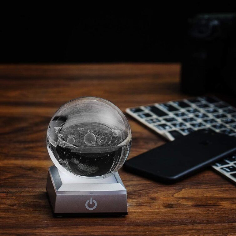 Clearance Sale Earth Planet Crystal Ball Paperweight Half Sphere Ornament 80MM