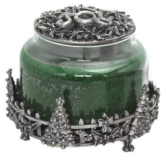 Biancacollection Large Christmas Tree And Holly Pewter Jar Candle Holder Wayfair