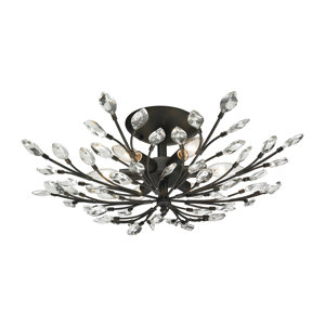 Crystal Branches 6-Light Semi Flush Mount