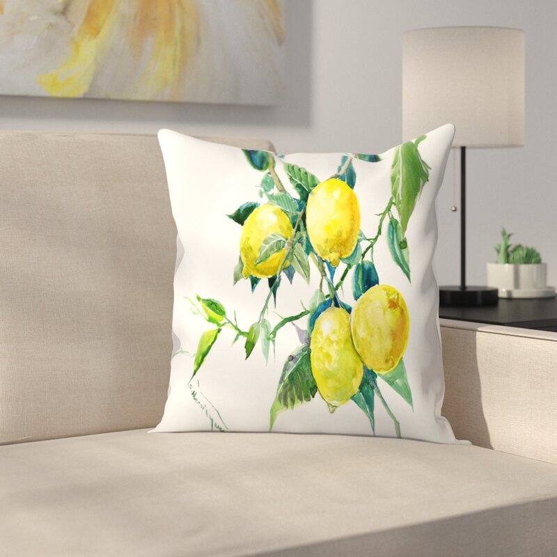 lemon yellow throw pillows