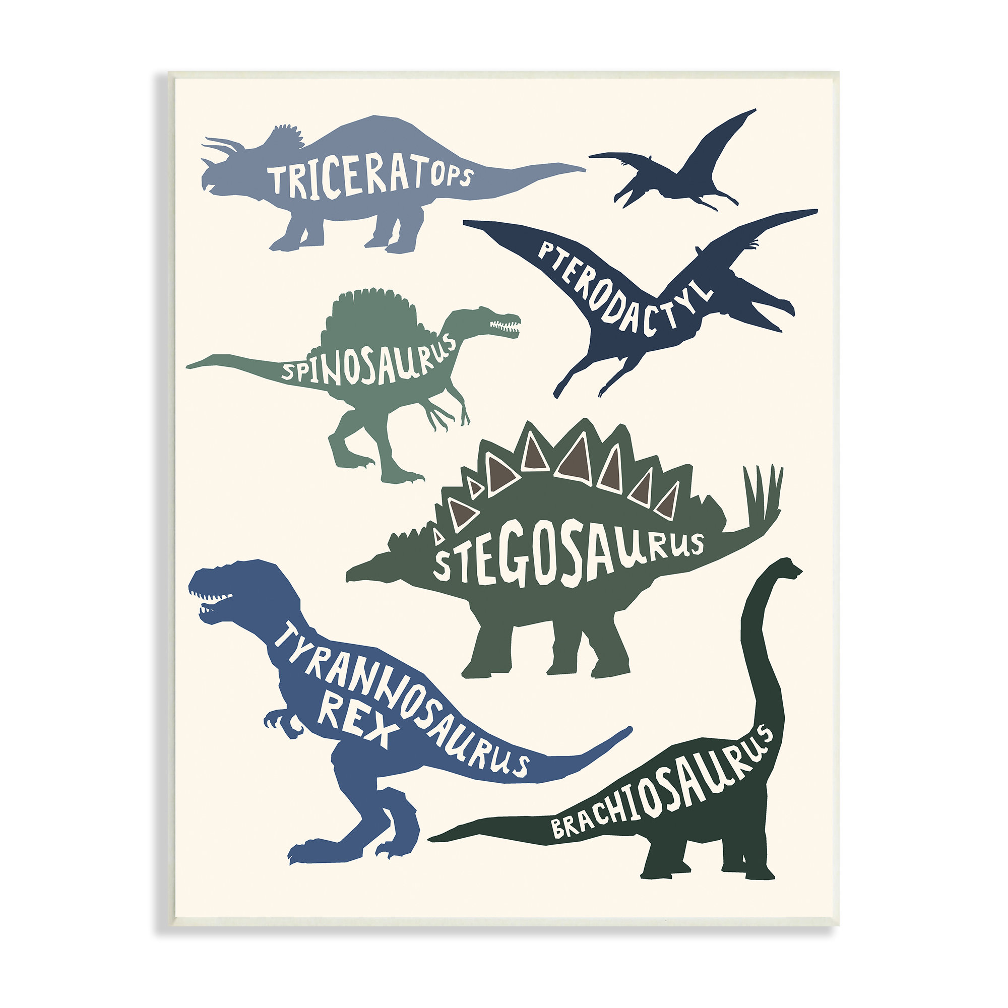 Proudly Made in USA The Kids Room by Stupell Stegosaurus Dinosaur Rectangle Wall Plaque 11 x 0.5 x 15 