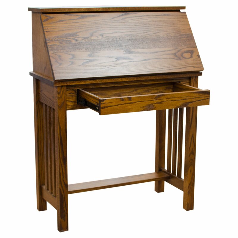 Millwood Pines Winningham Solid Wood Secretary Desk With Hutch