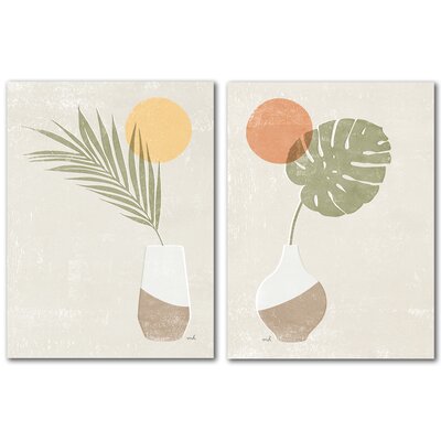 Americanflat Sun Palm by Wild Apple - 2 Piece Print Set East Urban Home Size: 24