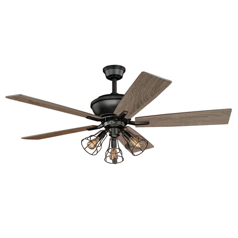 Vaxcel 52 Clybourn 5 Blade Ceiling Fan Light Kit Included
