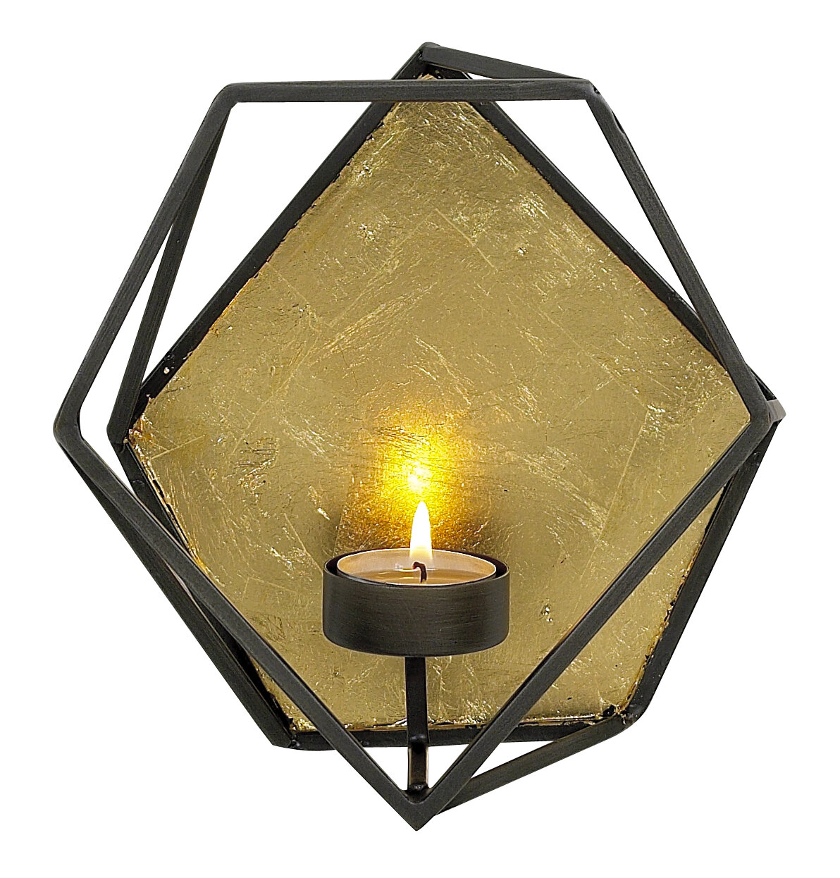 Geometric Tea Light Wall Candlestick Candle Holder for Wall Decoration_Gold 