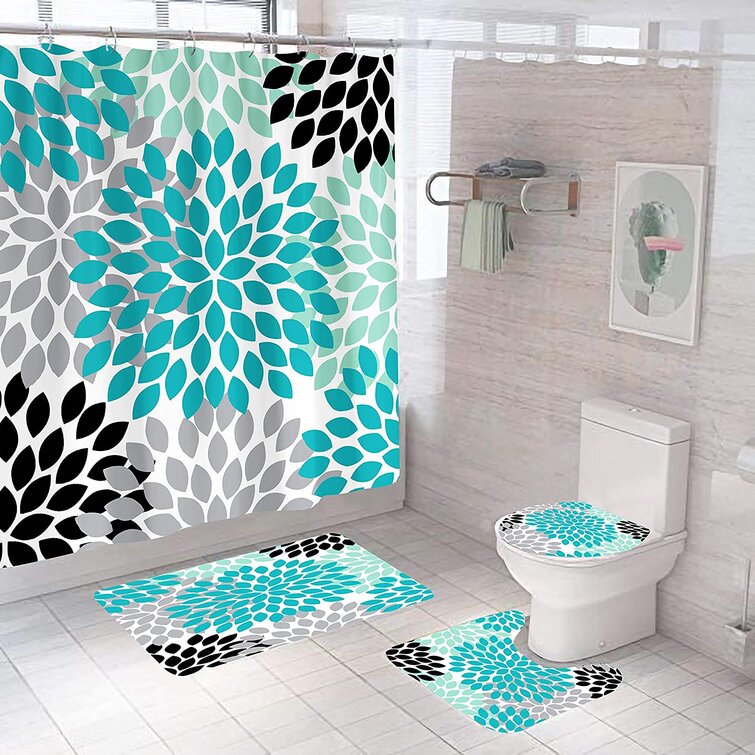 Bathroom Decor Shower Curtain Printed Waterproof Bath Toilet Curtain