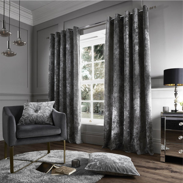 Catherine Lansfield Crushed Eyelet Room Darkening Curtains