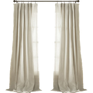 Arraignee Solid Semi-Sheer Pinch Pleat Curtain Panels (Set of 2)