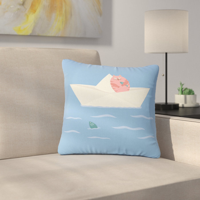 East Urban Home Cristina Bianco Cat Paper Boat Indoor Outdoor