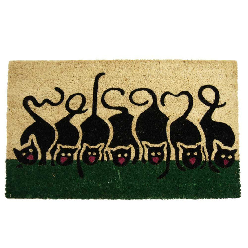 Latitude Run Zakkery Purrrrr Cat Welcome Animal 30 In X 18 In