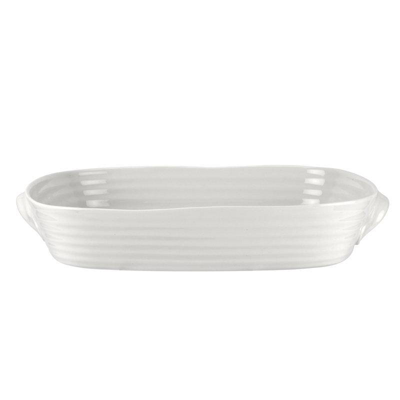 Portmeirion Sophie Conran Whte Medium Handled Oval Roasting Dish