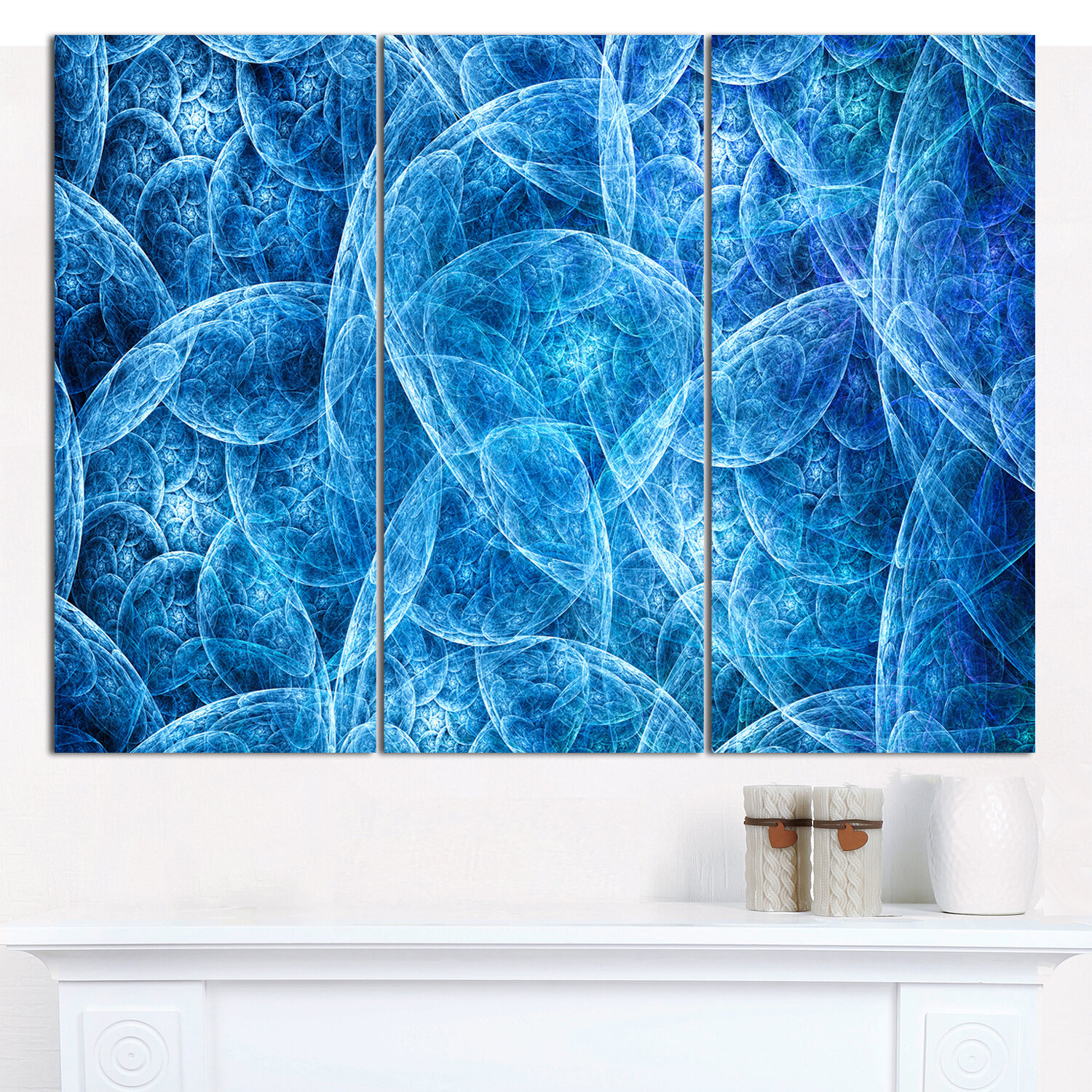 Designart Dark Blue Fractal Dramatic Clouds Graphic Art Print Multi Piece Image On Canvas Wayfair