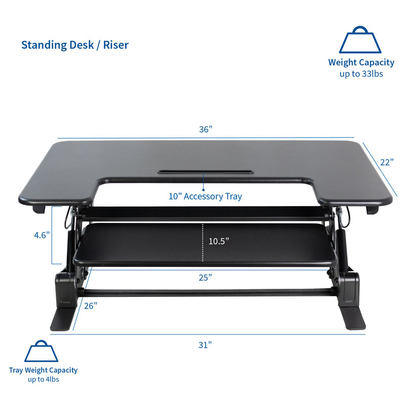 Vivo Monitor Riser Tabletop Sit To Stand Height Adjustable Standing Desk Reviews Wayfair