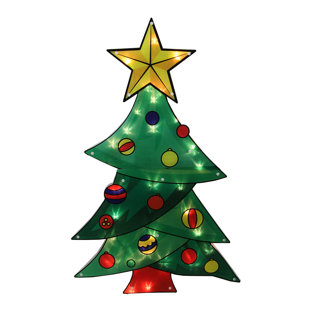 Christmas Outdoor Yard Art Wayfair Lighted Shimmering Christmas Tree Outdoor Yard Art Decoration