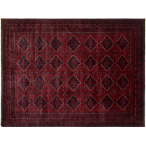 One-of-a-Kind Alban Neutral Hand-Knotted Rectangle Red Area Rug