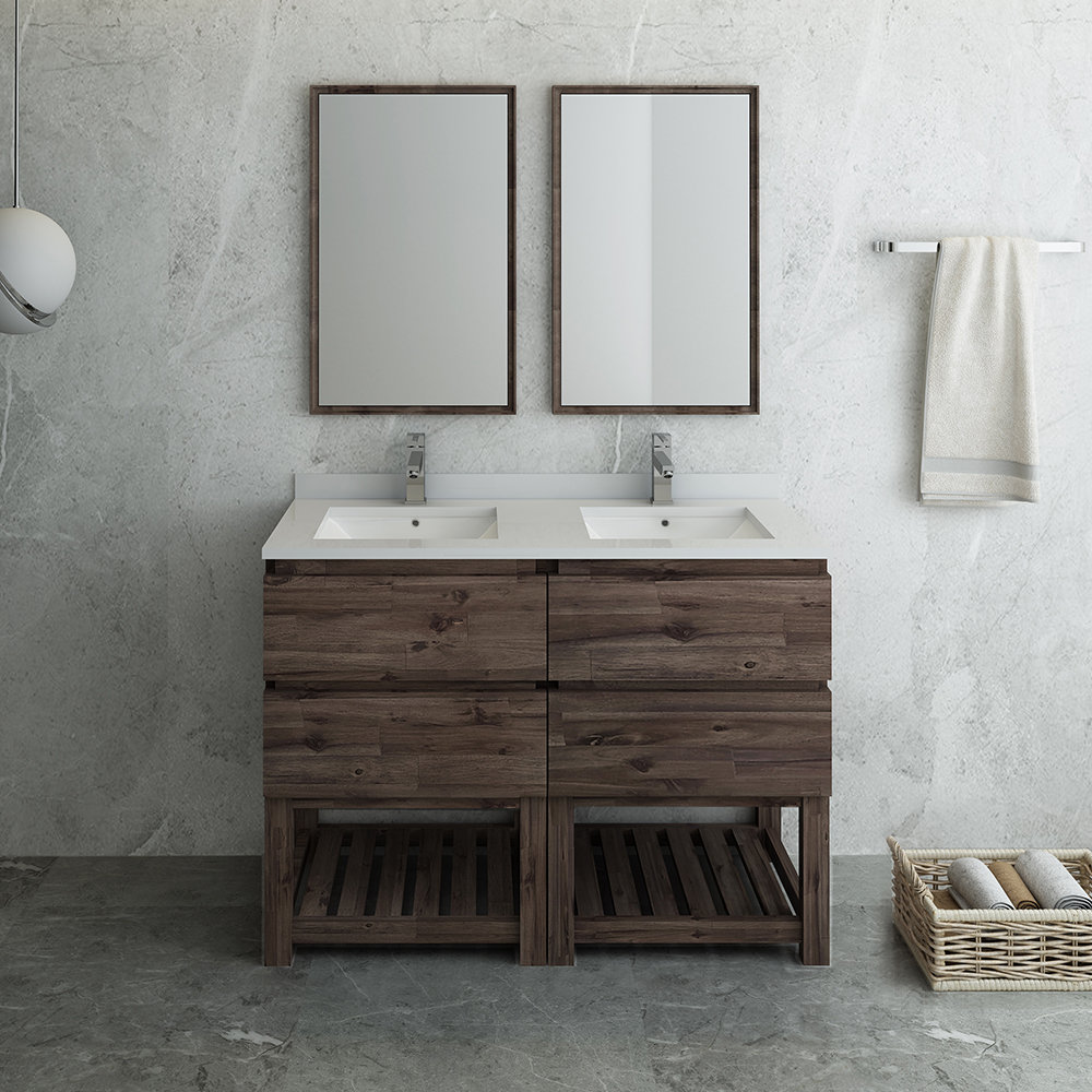 Fresca Formosa Floor Standing Open Bottom 48 Double Bathroom Vanity Set With Mirror Wayfair
