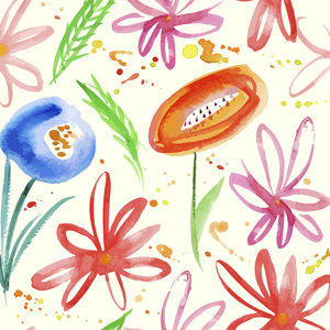 Painted Flowers Removable 5' x 20