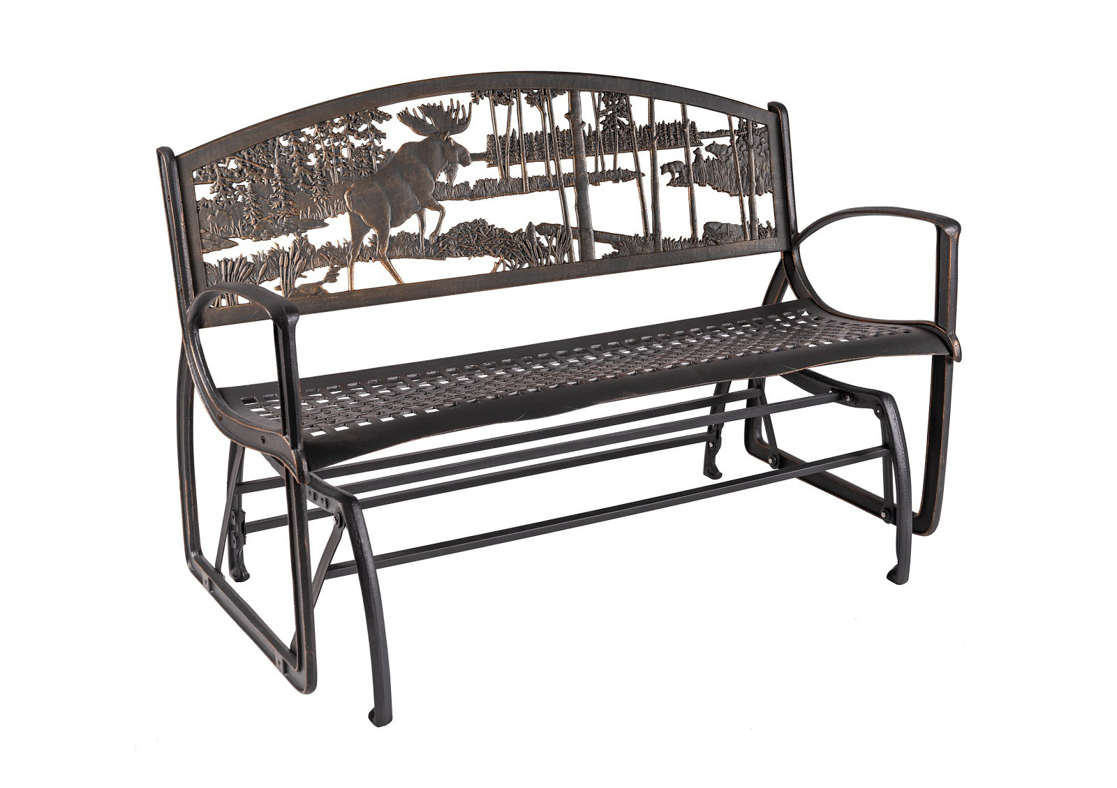 Loon Peak® Outdoor Angileh Gliding Metal Bench Wayfair