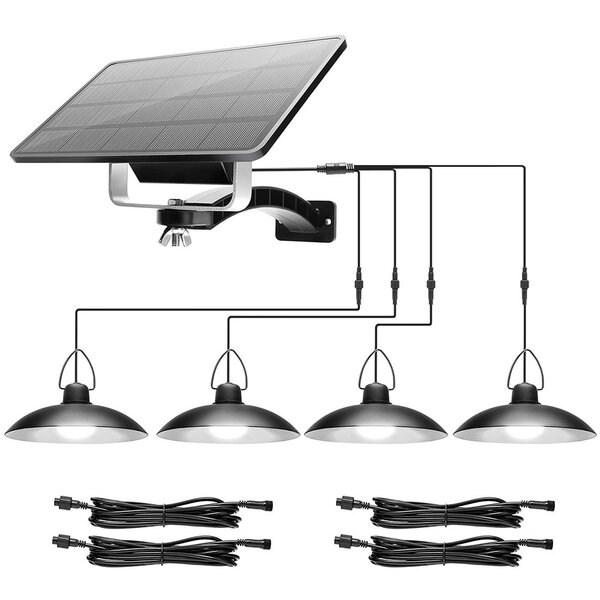 Waterproof Solar LED Pendant Light Outdoor Hanging Garden Yard Shed Lamp IP65 