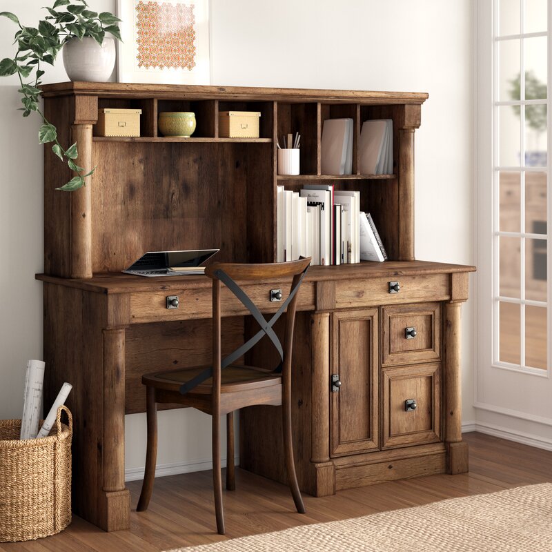 Three Posts Orviston Computer Desk With Hutch Reviews Wayfair