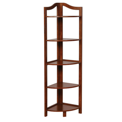 Lecroy Transitional Wooden Open Frame Corner Bookcase Charlton Wooden Open Frame Corner Bookcase