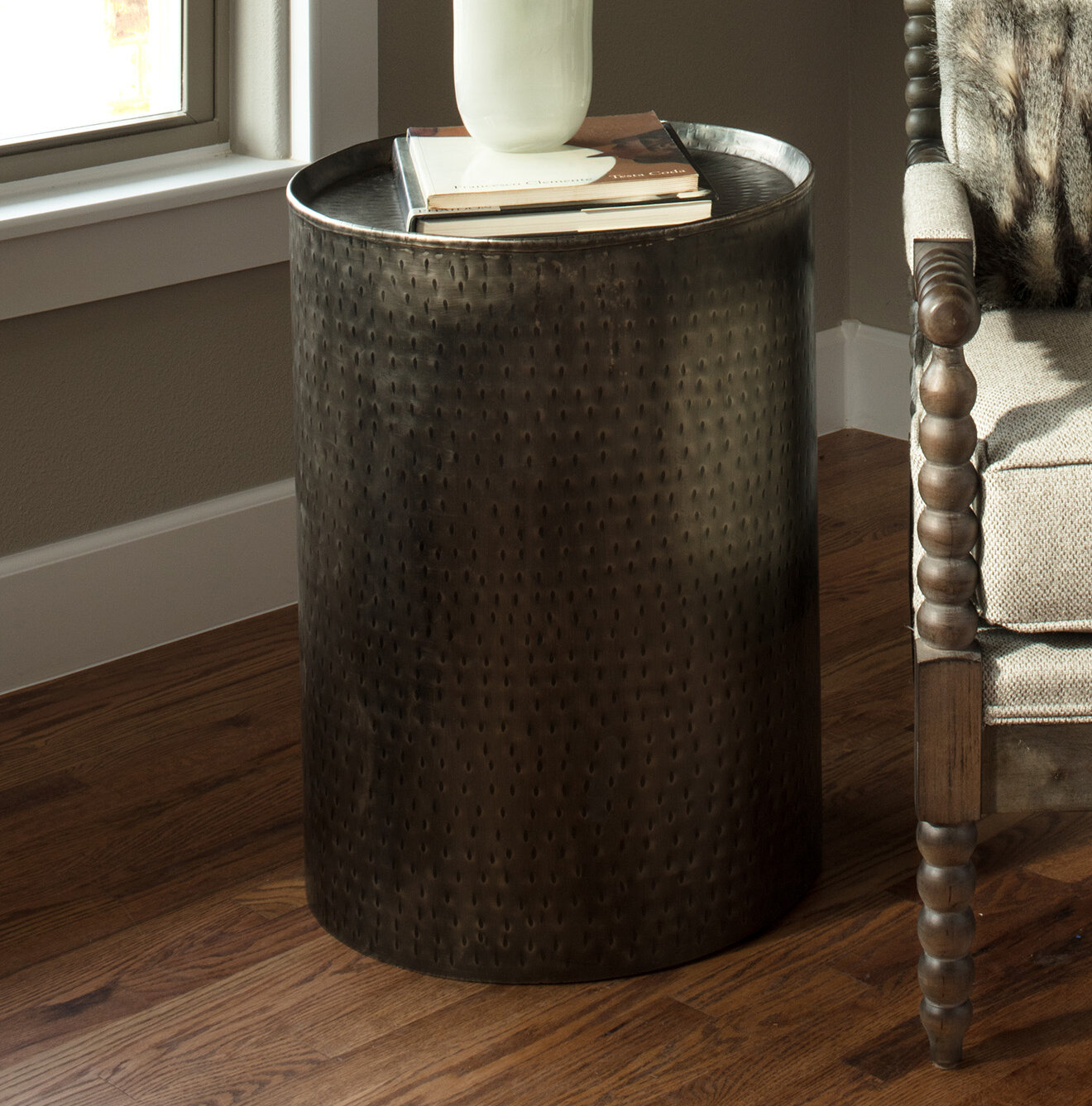 wayfair drum side table