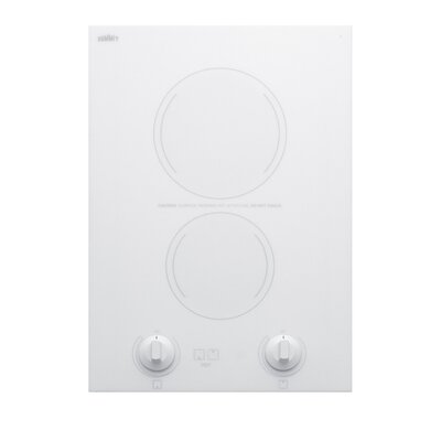 Summit Appliance 15 Electric Cooktop with 2 Burners  Finish: White