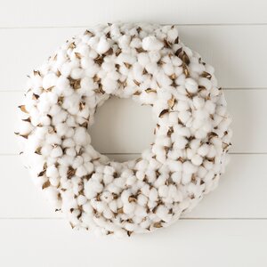 Faux Cotton Burst Wreath