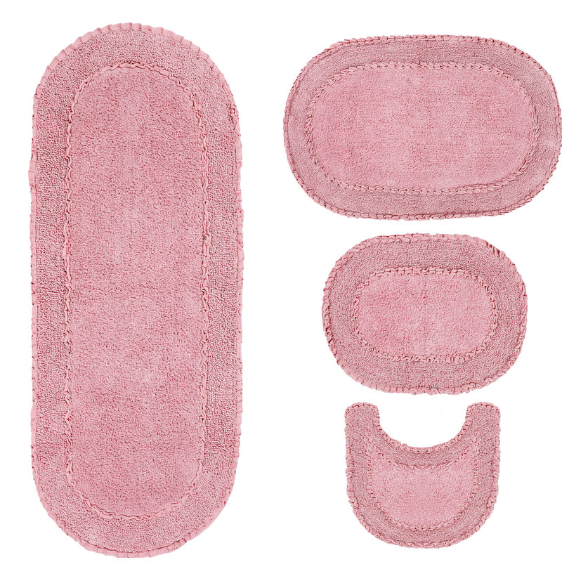 Ophelia Co Traci Double Ruffle Multiple 100 Cotton Non Slip Piece Bath Rug Set Reviews Wayfair