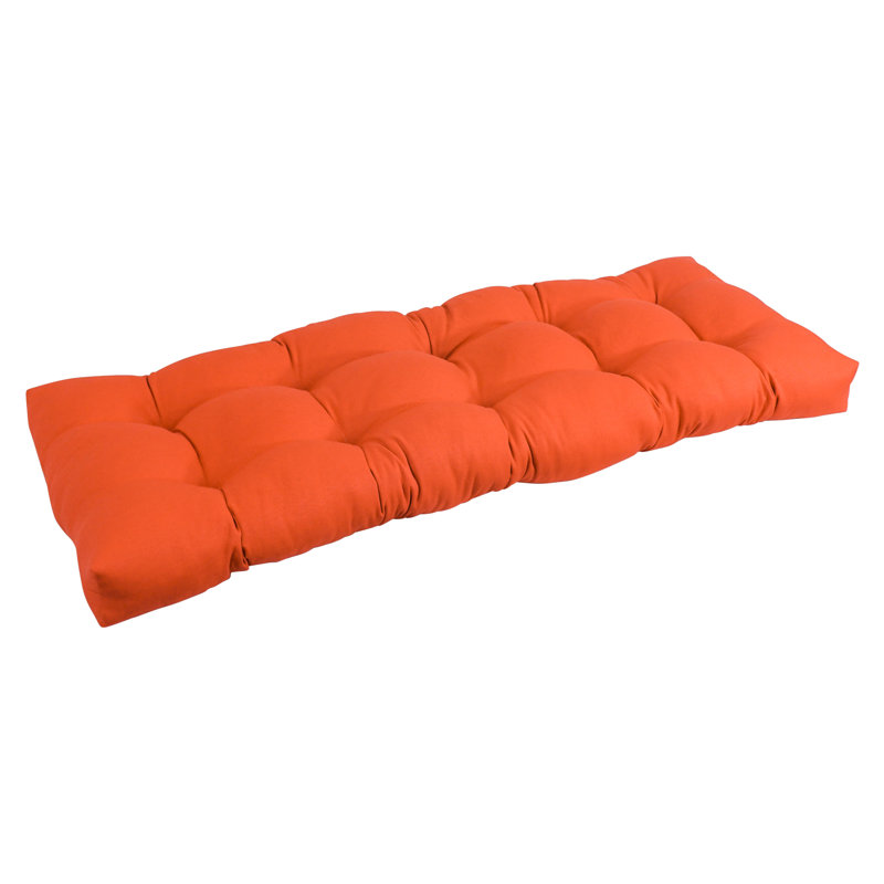 Twill Indoor Seat Cushion Size: 46" W x 19" D, Fabric: Black