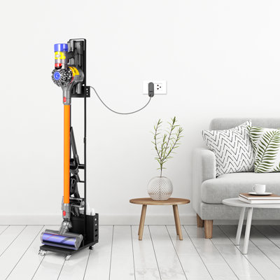 Ikkle Vacuum Stand For Dyson Vacuum Stand Metal Storage Bracket Removable Stand Holder With 4 Caster Wheels For Dyson V6 V7 V8 V10 V11 Cordless Handh