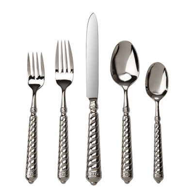 Ricci Argentierispirale 5 Piece 18 10 Stainless Steel Flatware Set Service For 1 Ricci Argentieri Dailymail