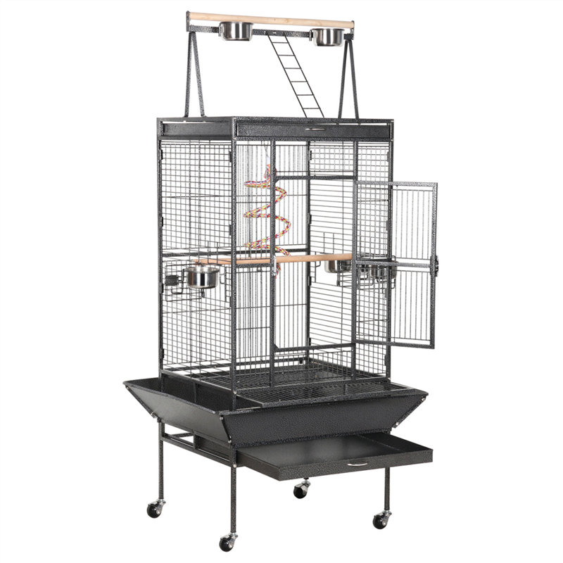 large parrot cage on wheels