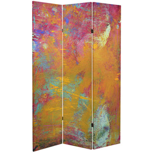 Folding Room Divider On Wheels Wayfair Saterfiel 71 X 47 25 Double Sided Wheel Canvas 3 Panel Room Divider