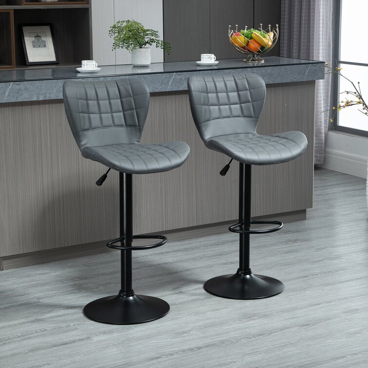 walnew adjustable armless swivel bar stools with pu leather