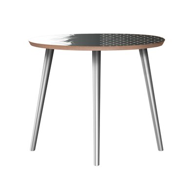 Ezzell End Table Corrigan Studio Table Base Color: Chrome, Table Top Color: Walnut