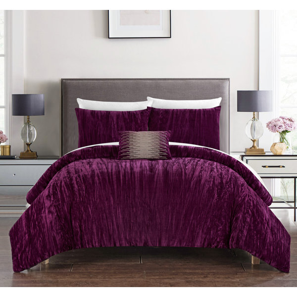 Mercer41 Dotson Velvet 4 Piece Comforter Set & Reviews | Wayfair