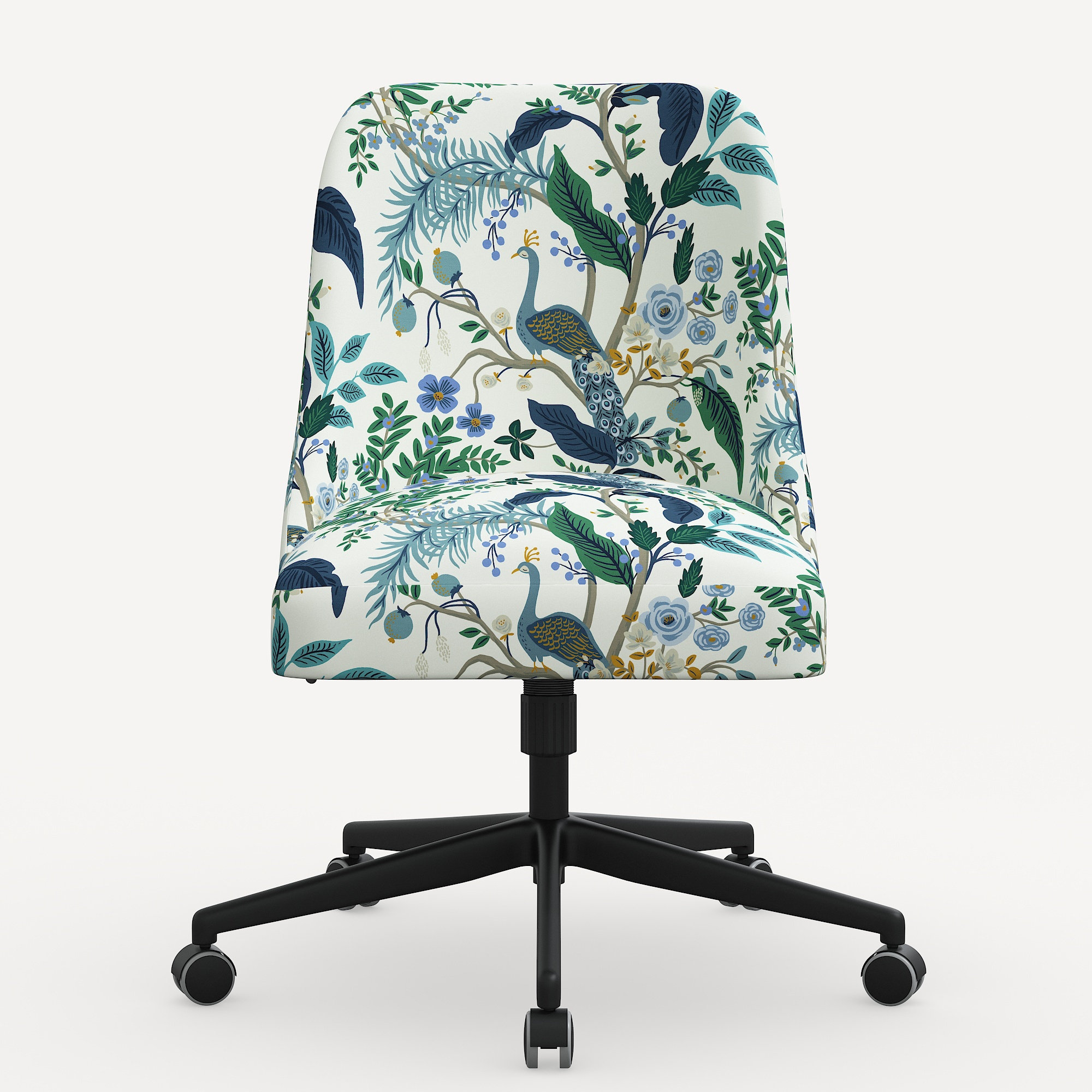 Rifle Paper Co Oxford Desk Chair In Peacock Blue & White & Reviews | Birch  Lane
